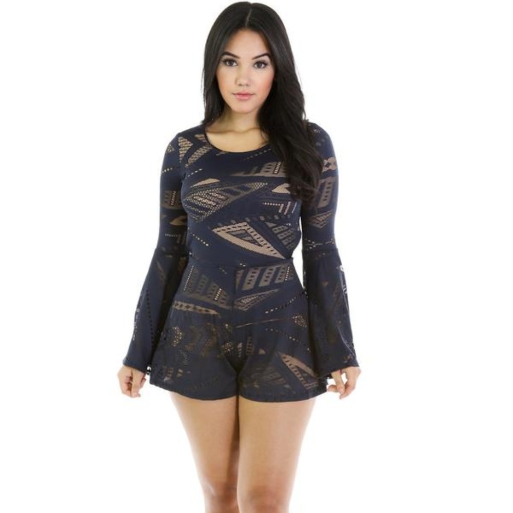 FLARE LACE ROMPER